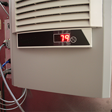 Air conditioning unit on stainless steel enclosure