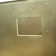 sliding applicator door on enclosure