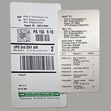 TwinPrint two sided label with packing slip and shipping label